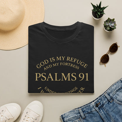 Psalm 91 My Refuge Scripture Bible Verse Christian T-Shirt