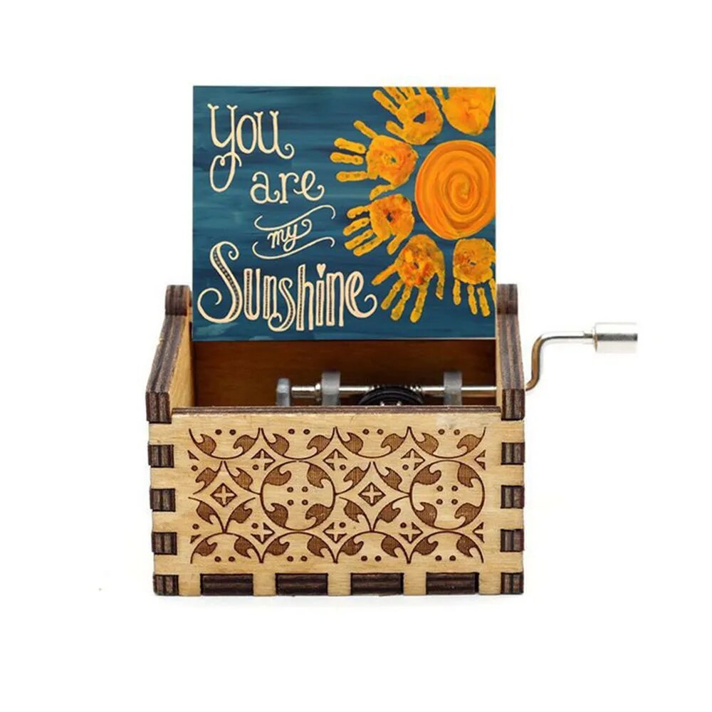 You Are My Sunshine Music Box Wood Carving