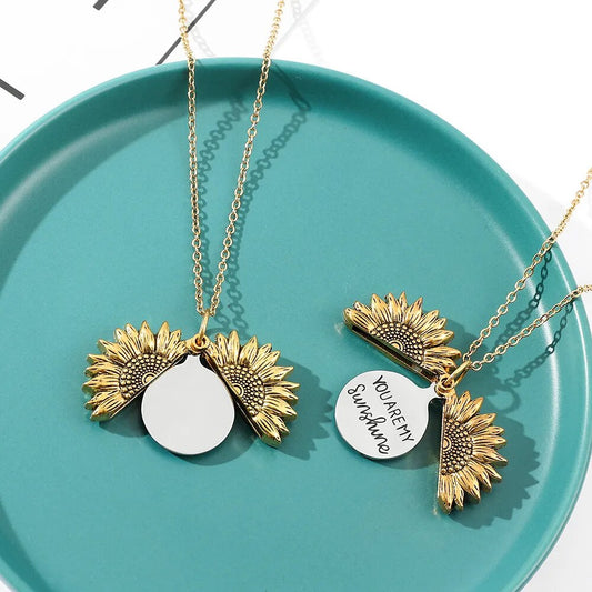 You Are My Sunshine Sunflower Pendant