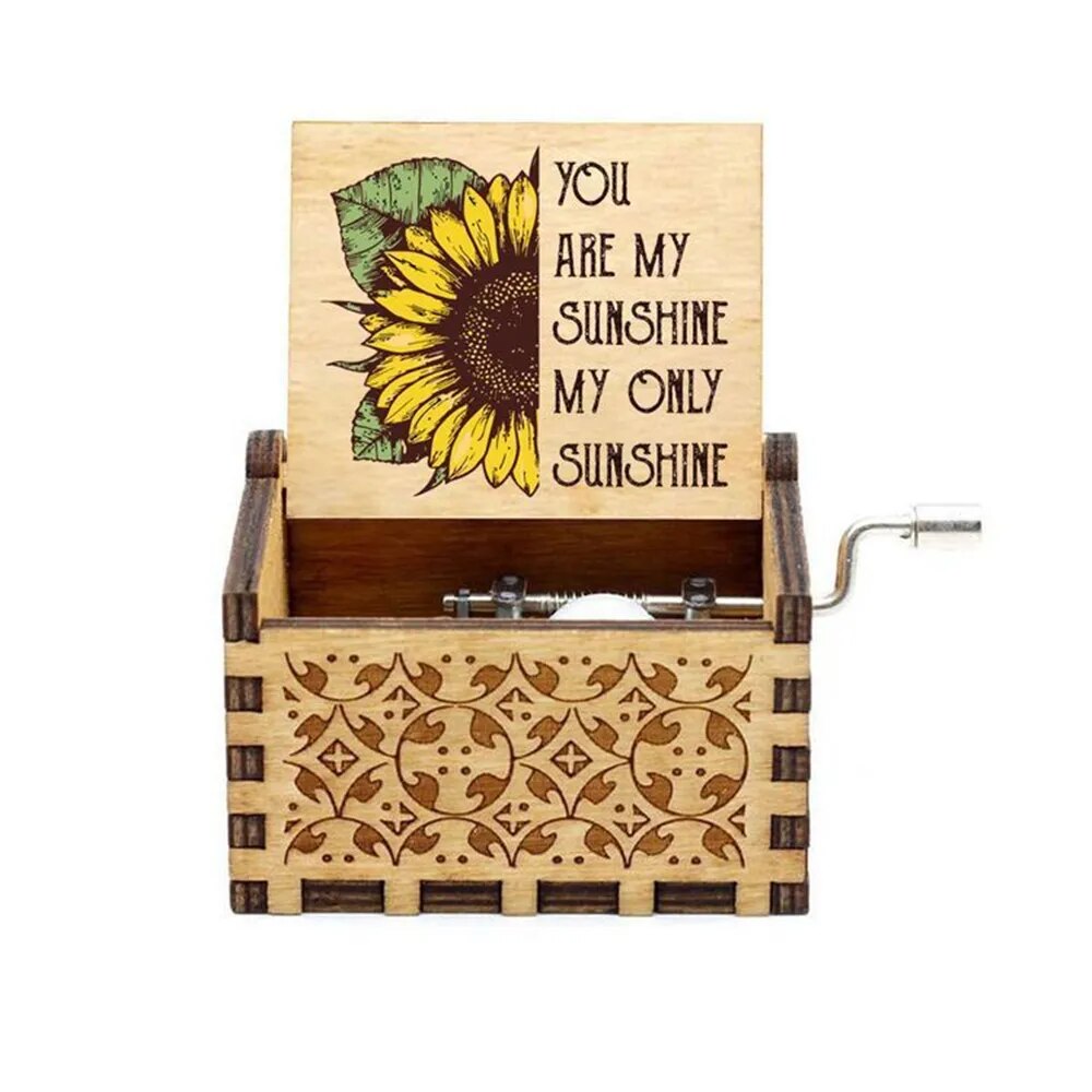 You Are My Sunshine Music Box Wood Carving