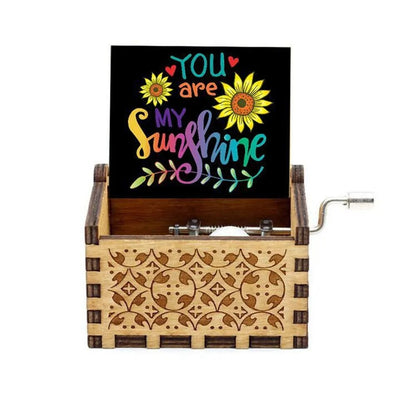 You Are My Sunshine Music Box Wood Carving